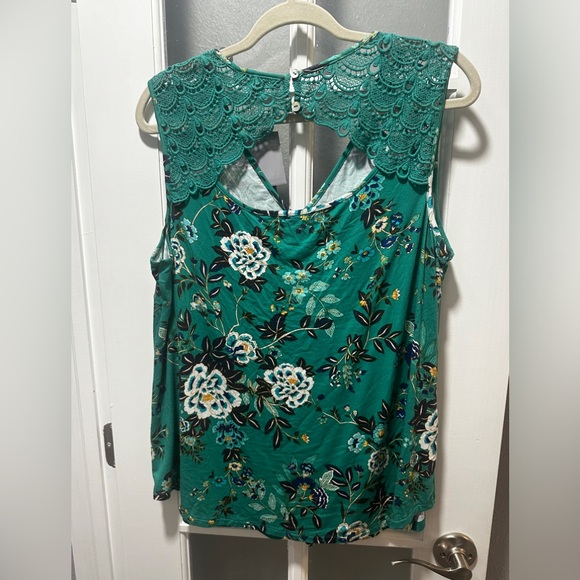 NWT Daniel Rainn Teal Floral Lace Top - Picture 5 of 8